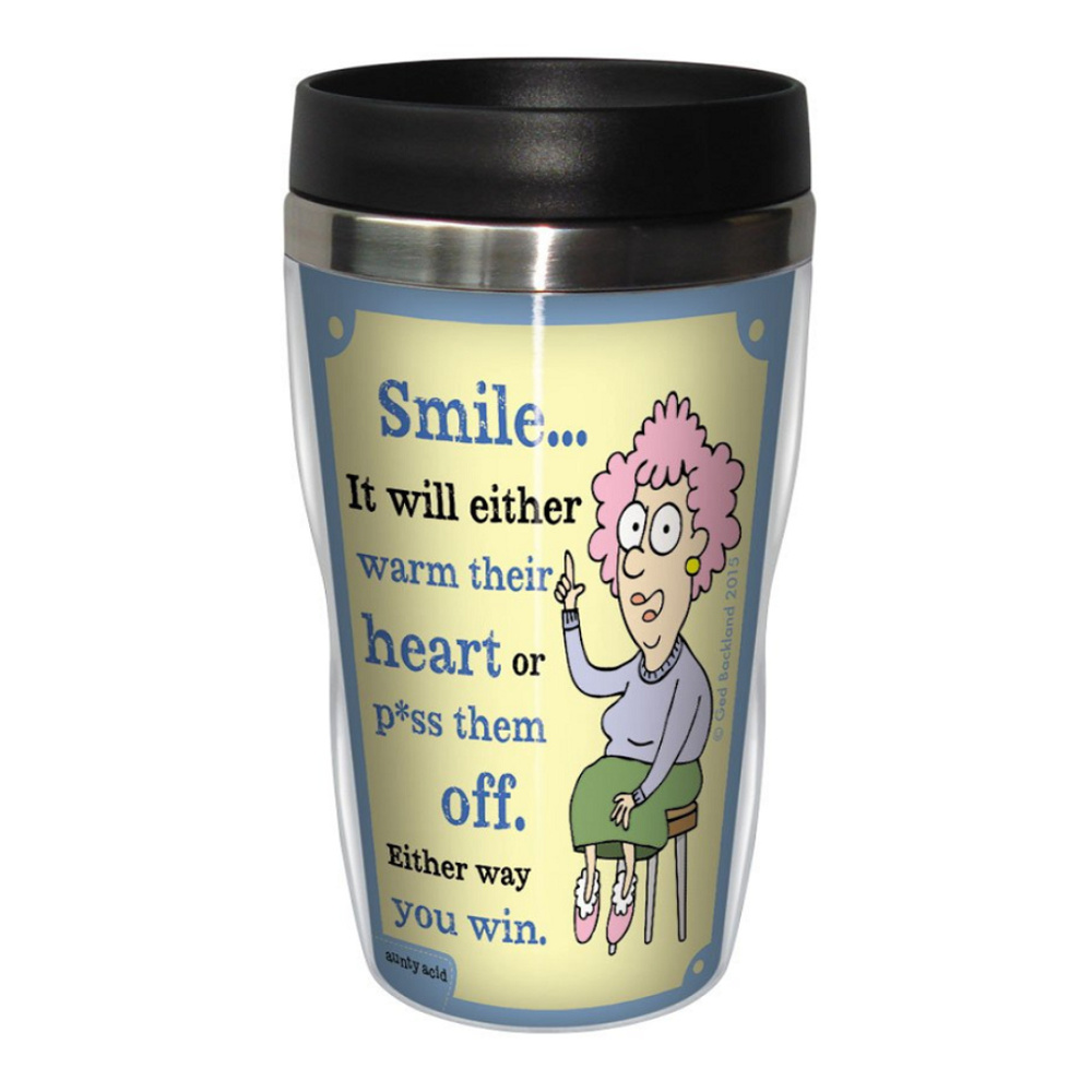 Tree-Free Greetings Aunty Acid Travel Mug